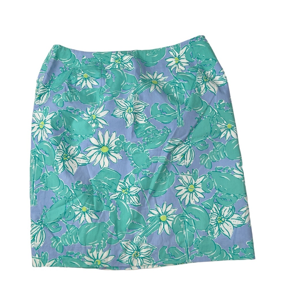 Lilly Pulitzer Women’s Rockin Lobster Print Blue Green‎ & White Skirt Size 2